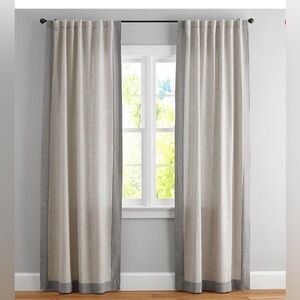 Pottery Barn Curtain Panels (2) Emery 50”x84” Linen Blend Oatmeal Neutral  Lined